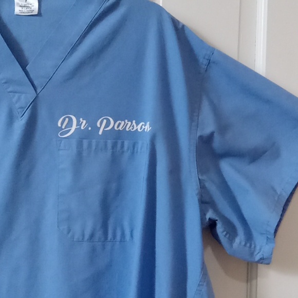 Medline Scrub Top Blue Unisex - Picture 2 of 8